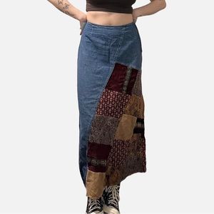 Vintage Long Denim Skirt